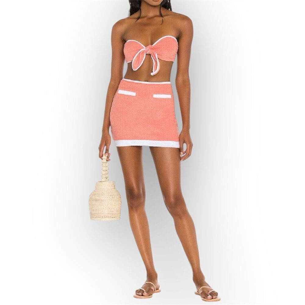 Lovers + Friends Kalitta Top and Mini Skirt Outfit Terrycloth Set Women’s Medium
